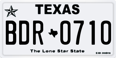 TX license plate BDR0710