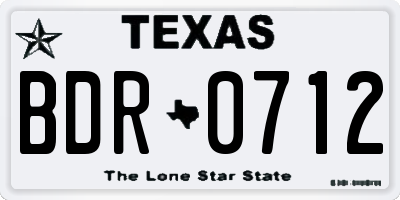 TX license plate BDR0712