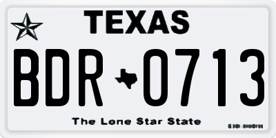 TX license plate BDR0713