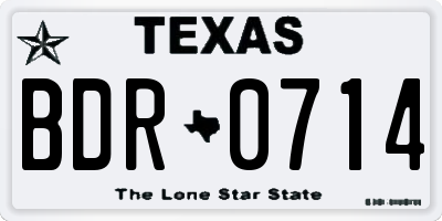 TX license plate BDR0714