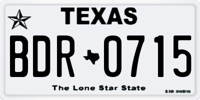 TX license plate BDR0715