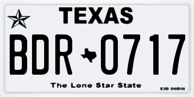 TX license plate BDR0717