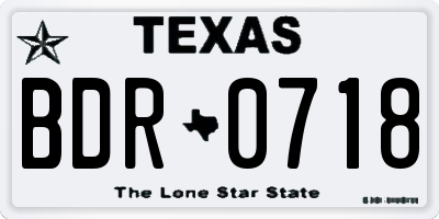 TX license plate BDR0718