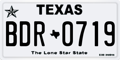 TX license plate BDR0719
