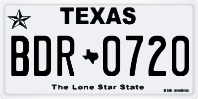 TX license plate BDR0720