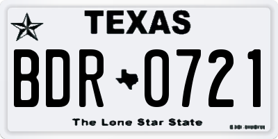 TX license plate BDR0721