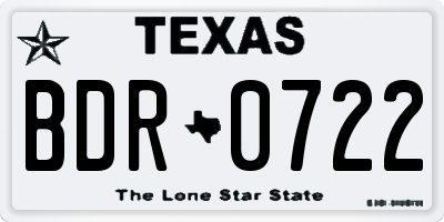 TX license plate BDR0722
