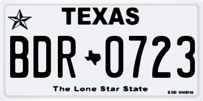 TX license plate BDR0723