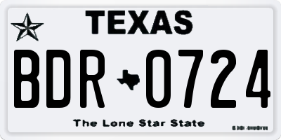 TX license plate BDR0724