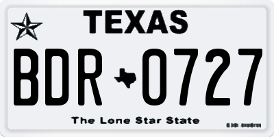 TX license plate BDR0727