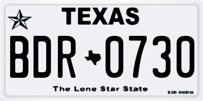 TX license plate BDR0730