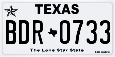 TX license plate BDR0733