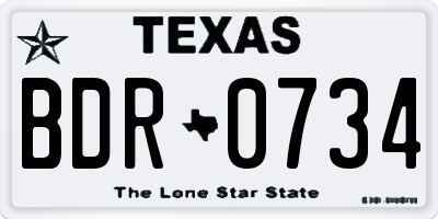 TX license plate BDR0734