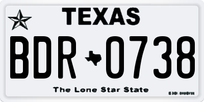 TX license plate BDR0738