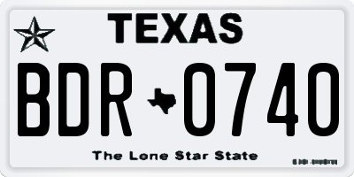TX license plate BDR0740