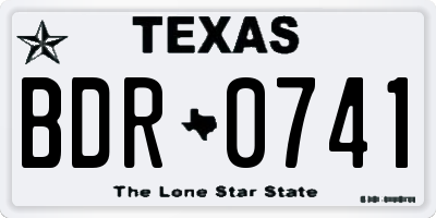 TX license plate BDR0741