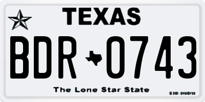 TX license plate BDR0743