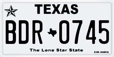 TX license plate BDR0745