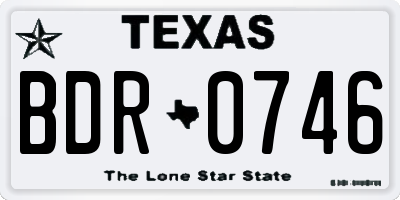 TX license plate BDR0746