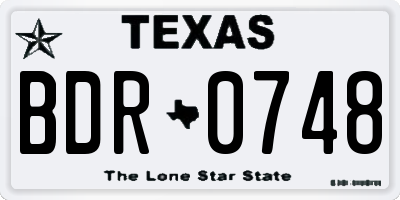 TX license plate BDR0748