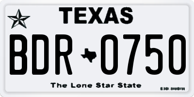 TX license plate BDR0750