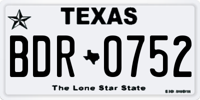 TX license plate BDR0752