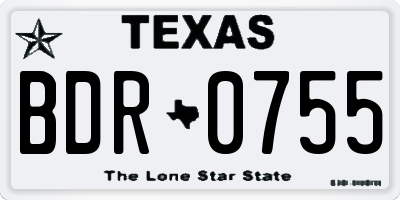 TX license plate BDR0755