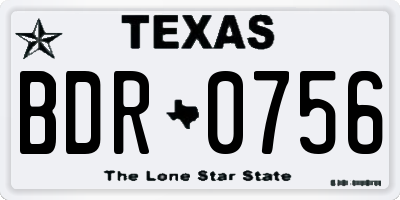 TX license plate BDR0756