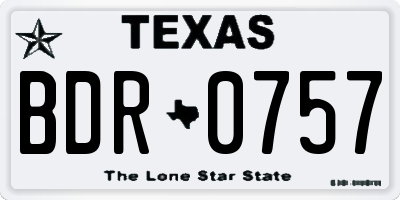 TX license plate BDR0757