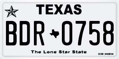 TX license plate BDR0758