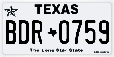 TX license plate BDR0759