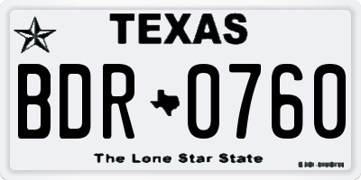 TX license plate BDR0760