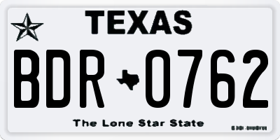 TX license plate BDR0762