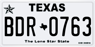 TX license plate BDR0763
