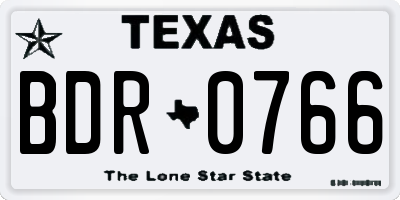 TX license plate BDR0766