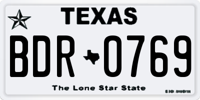 TX license plate BDR0769