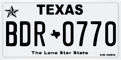 TX license plate BDR0770