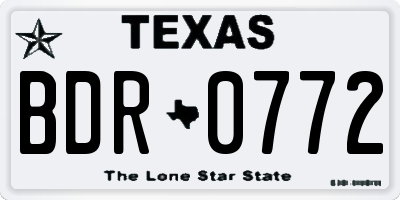 TX license plate BDR0772