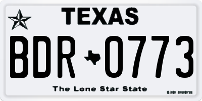 TX license plate BDR0773