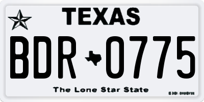 TX license plate BDR0775