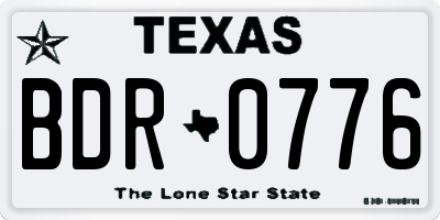 TX license plate BDR0776