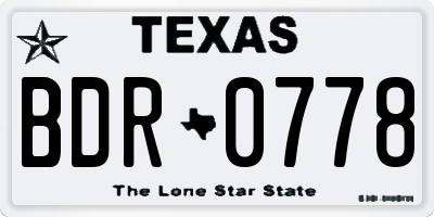 TX license plate BDR0778