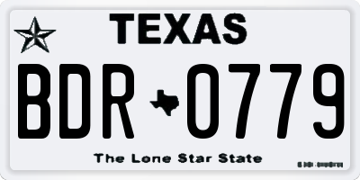 TX license plate BDR0779