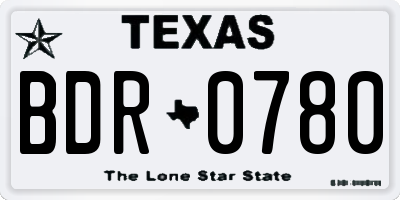 TX license plate BDR0780