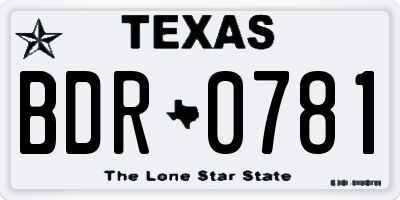 TX license plate BDR0781
