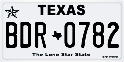 TX license plate BDR0782
