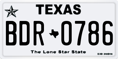 TX license plate BDR0786