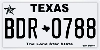 TX license plate BDR0788