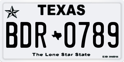 TX license plate BDR0789