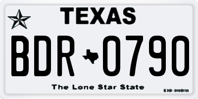 TX license plate BDR0790